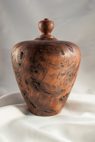 Hand Turned Redwood Burl Urn, 138 cu.in. $525