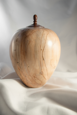 Hand Turned Ambrosia Maple Urn, 182 Cu.in., Sold