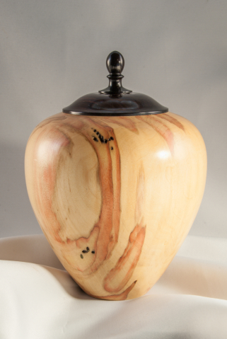 Hand Turned Box Elder Pet Urn, 72 cu.in. $325