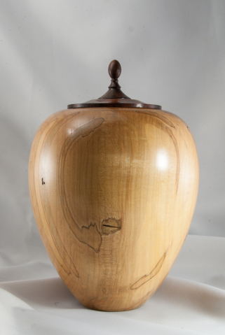 Hand Turned Ambrosia Maple Cookie Jar Urn, 246 cu.in. $525