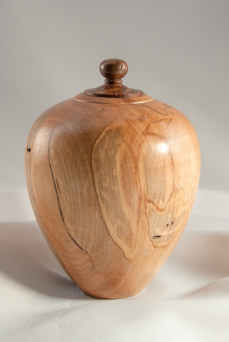 Hand Turned Ambrosia Maple Pet Urn, 36 cu.in. $325