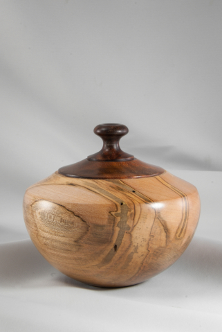 Hand Turned Ambrosia Maple Pet Urn, 36 cu.in. $325