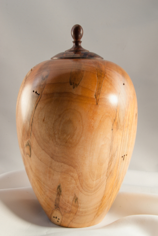 Hand Turned Ambrosia Maple Urn, 120 cu.in. $525