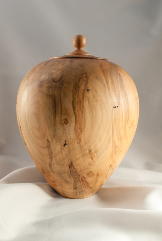 Hand Turned Ambrosia Maple Urn, 274 cu.in. $525