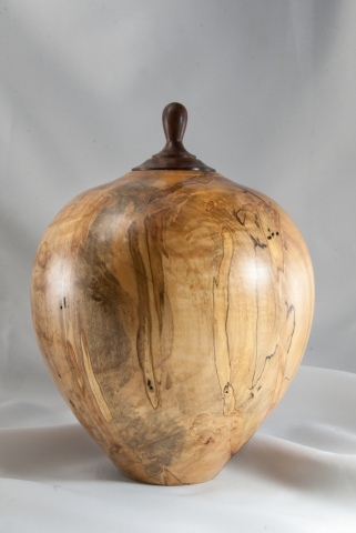Hand Turned Ambrosia Maple Urn, 250 cu.in. $525