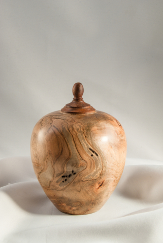 Hand Turned Ambrosia Maple Pet Urn, 30 cu.in. $325