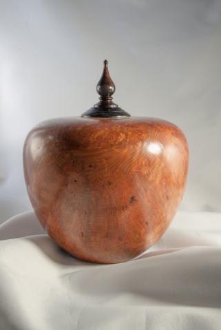 Hand Turned Redwood Urn, 180 cu.in., $525