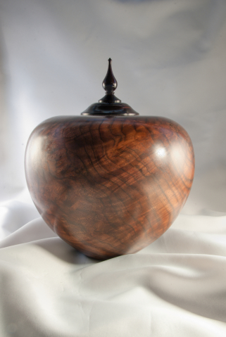 Hand Turned Claro Walnut Urn, 264 cu.in., $525