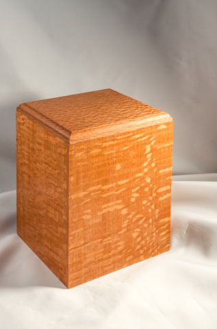 Hand Made Silky Oak Box Urn, 210 cu.in. $330